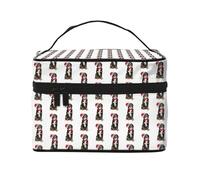 Bolsa de Maquillaje, Bolsa de cosméticos Grande, Bolsa de Viaje portátil, Impermeable de Cuero para Mujeres y niñas,Perro de montaña de Santa Berna