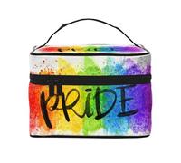 Bolsa de Maquillaje, Bolsa de cosméticos Grande, Bolsa de Viaje portátil, Impermeable de Cuero para Mujeres y niñas,Arcoiris Orgullo Gay LGBTQ