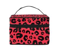 Bolsa de Maquillaje, Bolsa de cosméticos Grande, Bolsa de Viaje portátil, Impermeable de Cuero para Mujeres y niñas,Leopardo León Tigre Animal Pri