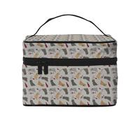 Bolsa de Maquillaje, Bolsa de cosméticos Grande, Bolsa de Viaje portátil, Impermeable de Cuero para Mujeres y niñas,Vino Cairn Terriers