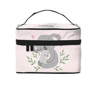 Bolsa de Maquillaje, Bolsa de cosméticos Grande, Bolsa de Viaje portátil, Impermeable de Cuero para Mujeres y niñas,Lindo Koala mamá y bebé