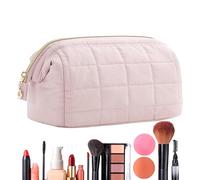 Bolsa de maquillaje - bolsa de maquillaje para mujeres de gran capacidad | bolsa de viaje portátil | organizador de viaje bajo para hombres, adultos, amigos, Rosa, riferimento alla descrizione