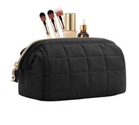 Bolsa de maquillaje - bolsa de maquillaje para mujeres de gran capacidad | bolsa de viaje portátil | organizador de viaje bajo para hombres, adultos, amigos, Negro , riferimento alla descrizione