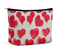 Bolsa de maquillaje, bolsa de viaje para cosméticos, bolsa de tocador portátil Juliette Heart, bolsa de gran capacidad con cremallera, estuche organizador de maquillaje, bolsa de tocador impermeable p