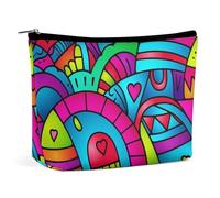 Bolsa de maquillaje, bolsas de cosméticos personalizadas para mujer, Colorido amor, 7.3cm L x 15cm W x 5.9cm H, Neceser de maquillaje