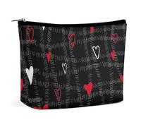 Bolsa de maquillaje, bolsas de cosméticos personalizadas para mujer, corazón de amor, 7.3cm L x 15cm W x 5.9cm H, Neceser de maquillaje