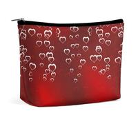 Bolsa de maquillaje, bolsas de cosméticos personalizadas para mujer, corazones de amor, 7.3cm L x 15cm W x 5.9cm H, Neceser de maquillaje