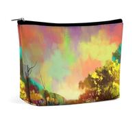 Bolsa de maquillaje, bolsas de cosméticos personalizadas para mujer, Hermoso cielo colorido del lago, 7.3cm L x 15cm W x 5.9cm H, Neceser