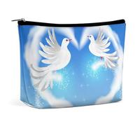Bolsa de maquillaje, bolsas de cosméticos personalizadas para mujer, Paloma del amor, 7.3cm L x 15cm W x 5.9cm H, Neceser