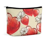 Bolsa de maquillaje, bolsas de cosméticos personalizadas para mujer, Patrón de amor, 7.3cm L x 15cm W x 5.9cm H, Neceser de maquillaje