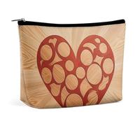 Bolsa de maquillaje, bolsas de cosméticos personalizadas para mujer, Patrón de amor, 7.3cm L x 15cm W x 5.9cm H, Neceser de maquillaje