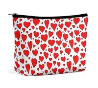 Bolsa de maquillaje, bolsas de cosméticos personalizadas para mujer, Patrón de amor de dibujos animados, 7.3cm L x 15cm W x 5.9cm H, Neceser