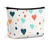 Bolsa de maquillaje, bolsas de cosméticos personalizadas para mujer, Patrón de lunares de amor de dibujos anim, 7.3cm L x 15cm W x 5.9cm H, Neceser de maquillaje