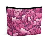 Bolsa de maquillaje, bolsas de cosméticos personalizadas para mujer, Textura de amor, 7.3cm L x 15cm W x 5.9cm H, Neceser de maquillaje