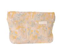 Bolsa de maquillaje bordada con plantas naturales, de poliéster, creativas, neceser de aseo para mujeres, viajes y uso social, Como se muestra en la imagen, L