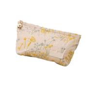 Bolsa de maquillaje bordada con plantas naturales, de poliéster, creativas, neceser de aseo para mujeres, viajes y uso social, Como se muestra en la imagen, S
