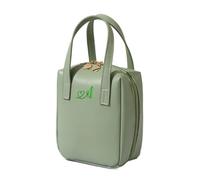 Bolsa de maquillaje bordada de cuero, regalo para novia, bolsa de cosméticos de gran capacidad, regalos de dama de honor, organizador de maquillaje, regalo de despedida de soltera, Verde, Moderno
