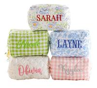 Bolsa de maquillaje bordada personalizada, bolsa de maquillaje personalizada, bolsa de cosméticos floral, bolsa de maquillaje de viaje, bolsa de aseo para mujer, regalo de dama de honor, No