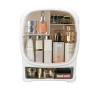 Bolsa De Maquillaje Caja de almacenamiento cosmético montado en la pared Cerrar de almacenamiento de productos for productos for productos de almacenamiento de escritorio Organizador De Perfumes(White