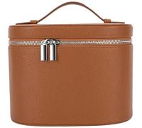 Bolsa de maquillaje, caja de tocador de cuero PU con divisor extraíble, bolsa cosmética portátil con manija y cremallera, caja de maquillaje de viaje para mujeres, vanidad