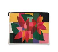 Bolsa de maquillaje colorida, bolsa de viaje geométrica floral para mujer, organizador portátil de lona con cremallera, bolsa de aseo diario para el cuidado de la piel, Varios colores, 7x9 Inch, Bolsa