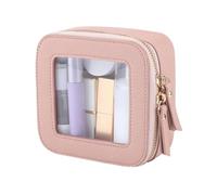 Bolsa De Maquillaje Compacta,Bolsas De Maquillaje Transparentes - Bolsa de maquillaje transparente de cuero PU - Bolso cosmético de moda ligero, bolso de maquillaje con cremallera para viaje de negoci