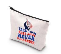 Bolsa de maquillaje con bomba de puño, regalo de presidente de tiro, regalo de lucha, lucha, regalos de nunca rendirse, bolsa con cremallera MAGA, Lleva tu Reino Unido