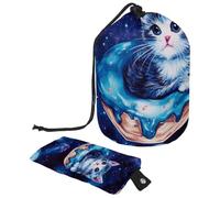 Bolsa de maquillaje con cordón, bolsa de cosméticos de viaje de gran capacidad con pequeño monedero con cremallera, bolsa de aseo portátil, bolsa de aseo para mujeres, margaritas capibaras, Multicolor