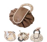Bolsa de maquillaje con cordón perezoso, organizador de maquillaje de viaje, impermeable, bolsa de maquillaje de poliuretano mágico, organizador de artículos de tocador de un solo paso, bolsas de