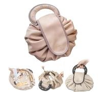 Bolsa de maquillaje con cordón perezoso, organizador de maquillaje de viaje, impermeable, bolsa de maquillaje de poliuretano mágico, organizador de artículos de tocador de un solo paso, bolsas de