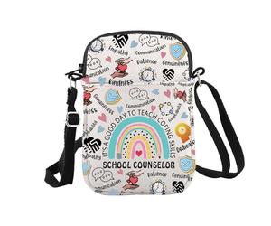 Bolsa de maquillaje con cremallera para consejero escolar con texto en inglés "It's A Good Day to Teach Coping Skills", Counselor Coping Skills Cr Eu, Bolsa de cosméticos con impresión