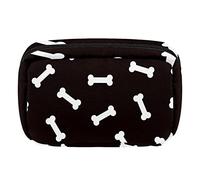 Bolsa de maquillaje con cremallera para cosméticos, diseño de hueso de perro, color negro, impermeable, para mujer, Varios colores, 17.5x7x10.5cm/6.9x4.1x2.8in
