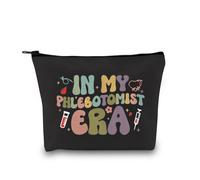 Bolsa de maquillaje con cremallera para técnico de flebotomía y enfermera, hematólogo, médico, tecnólogo, en bolsa de maquillaje My Phlebotomist Era, Phlebotomist Era Blk Eu, Bolsa de cosméticos con