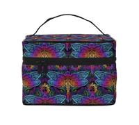 Bolsa de maquillaje con diseño de libélula india de mandalas y libélulas, bonitas bolsas de cosméticos para mujeres, neceser de aseo, bolsa organizadora de maquillaje
