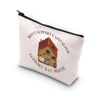 Bolsa de maquillaje con diseño de sombrero y ratón, regalo para videojuegos con texto en inglés "Don't Support Capitalism", No es compatible con Reino Unido