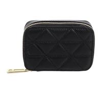 Bolsa de Maquillaje con Espejo y Cremallera Negro de Cuero | Organizador Compacto de 10,5x7,5x3,5cm, Capacidad para Tres Pintalabios, Uso Diario y Fiestas