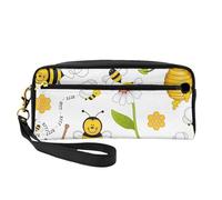 Bolsa de maquillaje con estampado de abeja voladora para mujer, bolsa impermeable para artículos de tocador, escuela, oficina, viajes, uso diario