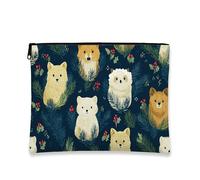Bolsa de maquillaje con estampado de animales, bonitas criaturas del bosque, bolsa de viaje para mujeres, portátil pequeña funda de lona con cremallera, organizador de neceser para el cuidado de la
