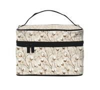 Bolsa de maquillaje con estampado de árbol de algodón, bolsas de aseo para mujeres, bolsa organizadora de maquillaje de viaje grande