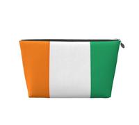 Bolsa de maquillaje con estampado de bandera de Costa de Marfil para mujer, impermeable, de piel, bolsa de aseo de viaje para artículos de tocador, bolsa de cosméticos, Silver, Talla única, Neceser