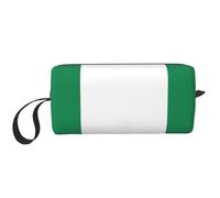 Bolsa de maquillaje con estampado de bandera de Nigeria, bolsa de cosméticos duradera, bolsa de maquillaje, bolsa de viaje, regalos esenciales para mujeres y hombres, White, Talla única
