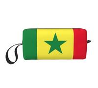 Bolsa de maquillaje con estampado de bandera de Senegal, bolsa de cosméticos duradera, bolsa de maquillaje, bolsa de viaje, regalos esenciales para mujeres y hombres, White, Talla única