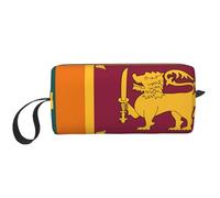 Bolsa de maquillaje con estampado de bandera de Sri Lanka, bolsa de cosméticos duradera, bolsa de viaje de maquillaje, regalos esenciales para mujeres y hombres, White, Talla única