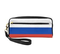 Bolsa de maquillaje con estampado de bandera rusa para mujer, bolsa de viaje para artículos de aseo personal, estuche de cosméticos para la escuela y la oficina