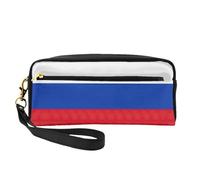 Bolsa de maquillaje con estampado de bandera rusa para mujer, bolsa de viaje para artículos de aseo personal, estuche de cosméticos para la escuela y la oficina