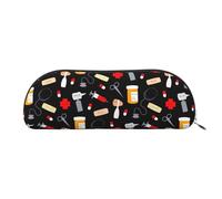 Bolsa de maquillaje con estampado de cactus, bolsa de cosméticos, bolsa de almacenamiento de viaje, neceser de recepción, estuche para lápices, Patrón de medicina de dibujos animados, Talla única