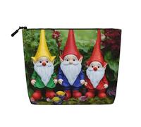 Bolsa de maquillaje con estampado de gnomos divertidos de Navidad para mujer, bolsa de maquillaje de gran capacidad, bolsa de maquillaje de viaje con cremallera