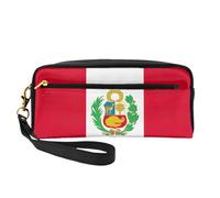 Bolsa de maquillaje con estampado de la bandera de Perú para mujer, bolsa impermeable para artículos de tocador, escuela, oficina, viajes, uso diario