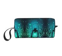 Bolsa de maquillaje con estampado de luciérnagas y linternas, bolsa de cosméticos duradera, bolsa de viaje de maquillaje, regalos esenciales para mujeres y hombres, White, Talla única