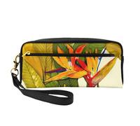 Bolsa de maquillaje con estampado de pájaro tropical del paraíso para niñas, estudiantes, impermeable, artículos de papelería, artículos de tocador